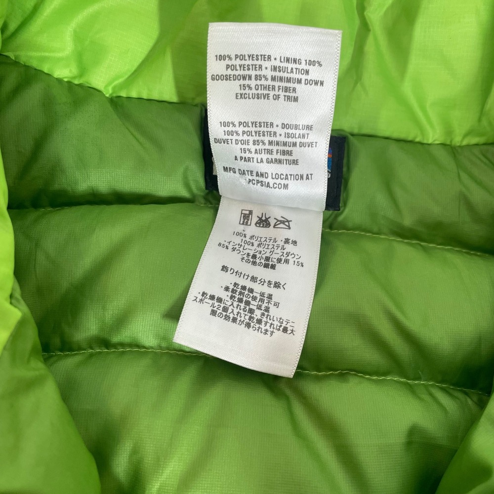 Patagonia Down Puffer Vest Womens Large Lime Green Full Zip Down Sweater Vest - Picture 6 of 13
